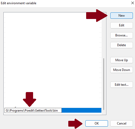 Adding a new environment variable for gettext